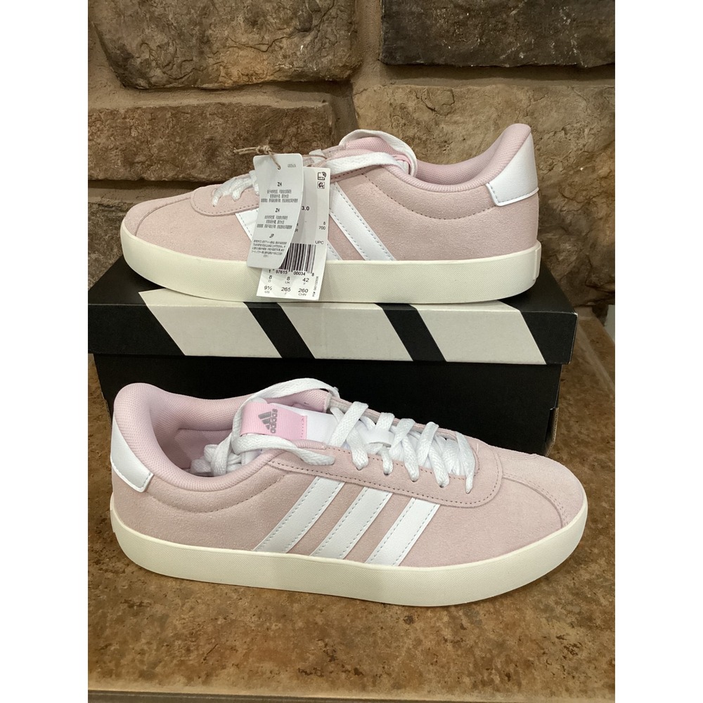 Adidas VL Court 3.0 Womens Pink Suede Low Top Sneakers JP5325 Size 9.5 New